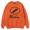 Resevolym 2021 Höst och vinter Mode Märke Solid Färg Brev Utskrift Stickad Rund Neck Sweater Batch
