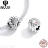 BISAER Retro Girasol Charms 925 Plata esterlina Eres mi sol Beads Fit DIY Pulsera Collar para mujer Joyería ECC1507 Q0531