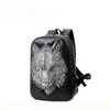 backpacks 3D wolf head backpack special cool shoulder bags for teenage girls PU leather laptop school bags