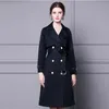 Frauen Trenchcoats Schwarz Khaki Zweireiher Weiblicher Frühling Herbst mit Gürtel Frau Slim Cotton Casual Mantel gekerbter britischer Stil Windbrea