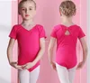 Barn Balletter Dance Uniform Dancewear Kid Performance Clothing Girls Back Bow Short Sleeve Ballet Uniforms Barn Costume A58389454029