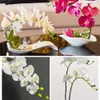 9 vita konstgjorda phalaenopsis blomma dekorativa riktiga beröring fjäril orkidé blomma latex orkidéer för hem dekoration bröllop