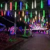 8 Tubes Christmas LED Strings Meteor Shower Garland Festoon Holiday Strip Light Outdoor Waterproof Fairy Lights For Street Decoration