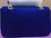 Realfine888 Sacs 5A 446744 22 cm Marmonts mini sac à bandoulière en velours Doublure en soie avec sac à poussière Box2643