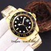 Men Watches Model keramische bezel roestvrijstalen riem GMT II waterdichte cerachrom zwart - bruin 40 mm ros￩ goud automatisch mechanica243h