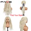 Lace Front Hand Knit Parting Felts Dreadlock 613 Blonde Black High Temperature 33*28 Synthetic Crochet Braid Wig For Womenfactory direct