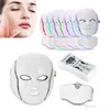 7 Färg LED Light Therapy Face Beauty Machine LED Facial Neck Mask med mikrourent för hudblekningsanordning