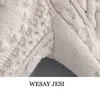 WESAY JESI Women's Spring Knitted Cardigan Women Sweater Thick Loose Lantern Sleeve Pearl Button Short Sweet And Lazy Style 210917