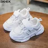 Skhek Baby малыши кроссовки для детей девочек мальчики осень белые дышащие сетки износостойкие спорты бегущий детская обувь резина 210308