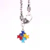 Новый стиль, подвеска-головоломка с цепочкой из звеньев пшеницы, ожерелье, осведомленность об аутизме, Jewelry263G