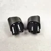 Pair 4 Outlets Full Glossy Black Exhaust Muffler Tail Tips For Audi RS Style Universal Carbon Car Rear Exhausts System