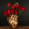 ノルディックスタイルの花瓶樹脂解剖学的ハート形の花のホームアート彫刻デスクトップの植物鍋リビングルームの寝室の装飾211215
