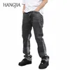 Vintage Patchwork Flare Jeans Urban Men Streetwear Wide Leg Denim Pant Hip Hop Black Colorblock Slim Fit For 220222