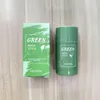 Menina chá verde máscara sólida limpeza limpeza vara de lama controle de óleo anti-acne máscaras de berinjela purificando cuidados com a pele
