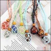 Smyckesinställningar vävt natursten hänge halsband rep mesh väska handgjorda prydnad gwb11885 droppleverans 2021 gnxmm
