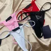 2021 고품질 섹시한 끈 팬티 비키니 세트 여성 하드웨어 수영복 믹스 4 색 목욕 클리퍼 수영복 매트 라벨