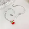 Chokers HUANZHI 2022 Sweet Summer Vacation Choker Transparent Acrylic Cherry Freshwater Pearl Beaded Necklace For Women Heal22