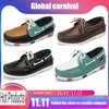 Mens Casual Genuine Suede Leather Classic Boat Shoes Loafers Shoes Unisex Handmade shoes High Quality