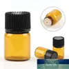 100 stks 3ml Mini Draagbare Hervulbare Lege Glasflessen Amber Color Aromatherapy Essence Oil Travel Cosmetics Container