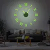 Retro DIY Acrílico Relógio Espelho Espelho Da Mesa Da Mesa Grande Relógio De Parede Simples Simples Handmade Creative Clock Decoração 210310