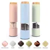 Wheat Straw Electric Salt Pepper Grinder Set LED Light Automatic Spice Herb Mill Adjustable Coarseness Ceramic Core Kitchen Tool 25650307