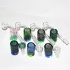 DHL Colorful hookah Ash Catcher 14mm male female joint with silicone container Glass ashcatcher Smoking Water Pipes bong oil rig bubble
