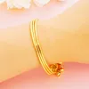 Bracciale a 3 strati in oro giallo 18 carati riempito moda donna regalo braccialetto non apribile