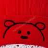 Симпатичные медведь Baby Beanie Hats Зима Двойной Помпам Детская Трикотажная Шляпа для Новорожденного Младенца Сплошной Цвет Мягкий Теплый Мальчик Девушка Капюшон
