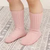 2021 fall/winter baby girls combed cotton socks Spanish style macaron color infant four seasons stockings fashion kids casual hosiery D028