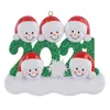 New Design Christmas Tree Hanging Ornament Party Decorations 2021 Snowman Family of 2/3/4/5/6 Xmas Gift for Mom Dad Kids Children GWD10919