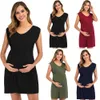2020 moederschap jurken moederschap kleding mouwloze zwangerschap jurk casual solide diepe o nek zwangere jurk voor zwangere vrouwen Y0924