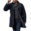 Men's Jackets Men Coat Eye-catching Wear Resistant Cotton Lapel Medium Length Thick Warm Jacket For Chaquetas Hombre