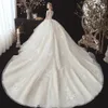 Shiny Beading Appliques Lace Luxury Ball Gown Wedding Dress Alibaba Vestidos Cap Sleeve Chapel Train Princess Bridal Gowns