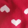 愛の心の赤ちゃんの女の子のセーターバレンタインデー赤長袖プリンセスコート服0-2歳E84008 210610