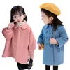 Baby cotton padded clothes Hooded bright winter girls cartoon face coat 211027