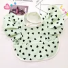 Nordic Style Baby Vattentät PU Bib Angel Wings Foder Pocket Burp Cloths Baby Saliv Handduk Dekorativ Dot Skriv ut Bib Ny