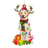 Pingentes de madeira decorações de Natal cão pingente de madeira casa de Natal ornamentos pet tag xd24818