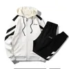 Tracksuit Men Set Sweat Sport Sports Fitness Spring Autumn Hoodies Pants Casual Mens Sportwear Two Piece Pants Set 3XL 4XL 201128