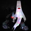 Party Supplies Halloween Ghost Windsock Hängande flagga med LED Light Outdoor Garden Patio Lawn Front Yard DecorationT KDJK2108