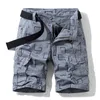 Summer Mens Casual Shorts Wojskowy Tactical Cargo Mężczyźni Zielony Print Bermudy Work Jogger Loose Male 210806