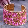 Armreif Mode Armbänder Für Frauen Farbe Runde Manschette Armreifen Ethnischen Strass Schmuck Charme Punk Mädchen Zubehör Geschenk Party