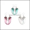 Boucles d'oreilles de lustre pangle bijoux JG! Angel Wings Antique Gold Sier Couleur W Crystal Femmes Filles Biker Bling Cadeau Grossiste KKA6193 DROP D