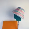 Klassisk monogrammad Rainbow Print Sunhat Beach Breattable för lyxiga män och kvinnor hela säsongen hattar