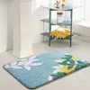 Daisy Bathroom Mat Nordic Pluffy Carpet Area Tapijt Badkamer Vloer Bloemen Absorberend Anti Slip Pad Bathmat Deurmat Home Decor 210301