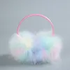 Paraorecchie in peluche arcobaleno Cute Cat Autunno Inverno Earlap Copriorecchie in morbida pelliccia Cuffie calde Cuffie per bambini per adulti Paraorecchie da sci Scalda orecchie