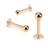 Acier chirurgical lèvre goujon Labret anneau clou corps Piercing bijoux oreille Tragus plat Cartilage 16G 3mm boule or boucle d'oreille