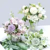 Couronnes de fleurs décoratives Style Ins, Bouquet de mariage nordique, Bouquets de mariée, Roses artificielles en soie, hortensia, décoration de maison, ornements