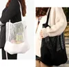 NEWHome Storage Bags Reusable Shopping bag Fruit Vegetables Grocery Shopper Housekeeping Canvas polyester mesh tote EWD7672