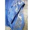INS Trend Women Denim Jacket Floral Embroidery Spring Tops Fashion Girls Street Snap Diamonds Pockets Nice Jean Coat Mujer 210918