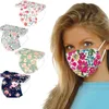 2021 Erwachsenenmasken, dreilagige Einweg-Maske aus Vliesstoff mit Rosen- und Pfingstrosenblüten-Aufdruck, staub- und winddicht